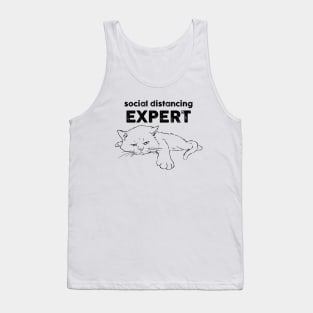 Funny Social Distancing Cat, Quarantine Cat, Antisocial Tank Top